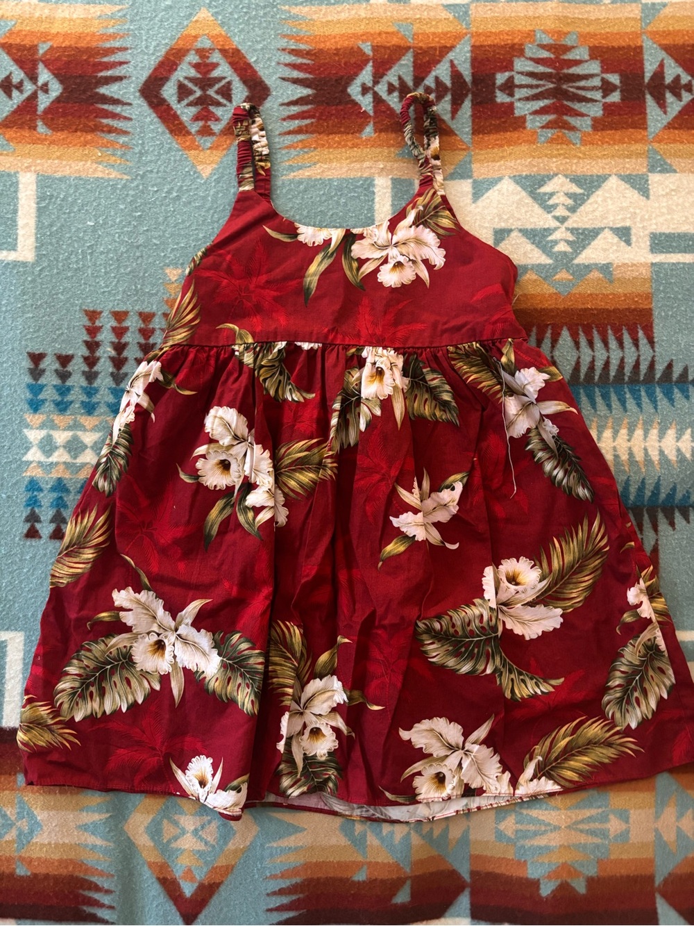 Ky’s original Hibiscus Cotton Hawaiian Dress, 100% Cotton, Girls Sz 8